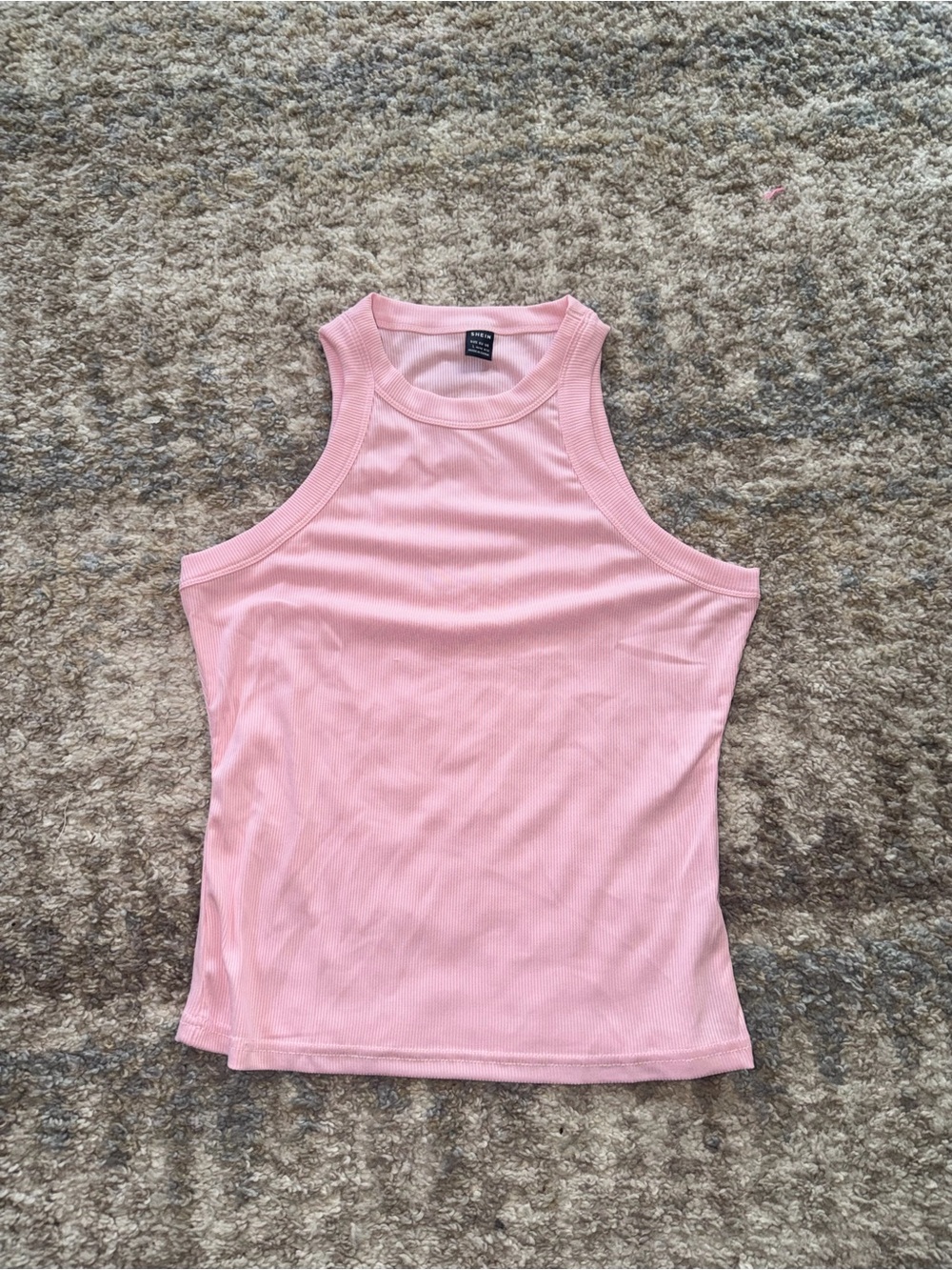 SHEIN Light Pink Ribbed Tank Top